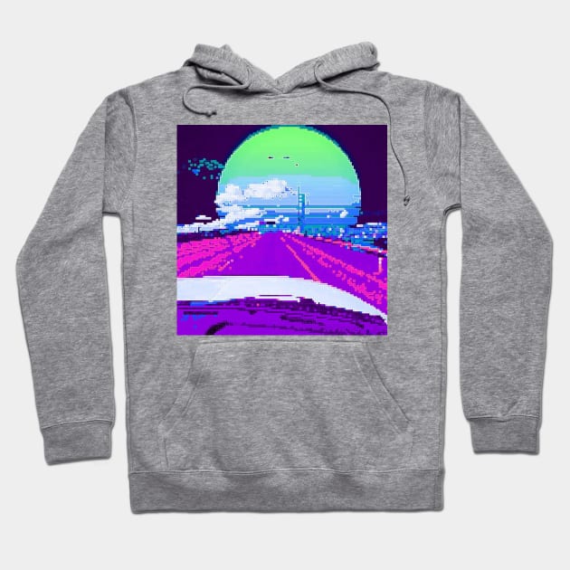 Vapor Bridge Hoodie by lofi_retrowave